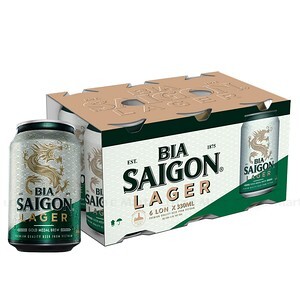 6 lon bia Sài Gòn Lager 330ml