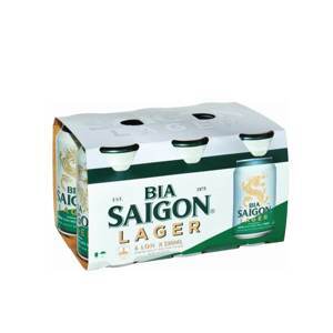 6 lon bia Sài Gòn Lager 330ml