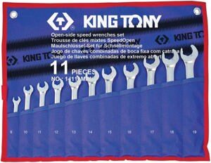 Bộ cờ lê vòng miệng 11 cái hệ mét Kingtony 14111MR, 8-19mm