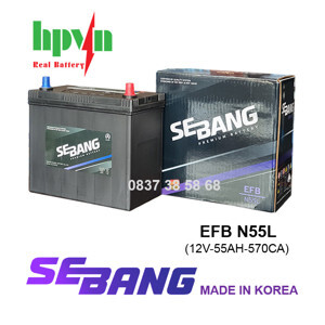 Ắc quy Sebang 55AH EFB N55L