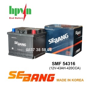 Ắc Quy Sebang SMF 54316 (DIN 43AH – L)