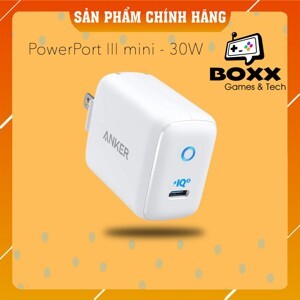 Adapter Sạc 1 Cổng USB Type-C Anker PowerPort III Mini 30W Hỗ Trợ Power IQ 3.0 – A2615