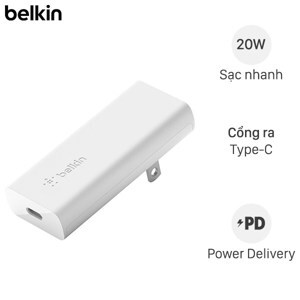 Adapter sạc Type C PD 20W GaN Belkin WCH009