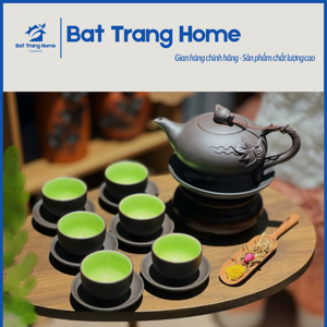Ấm chén tử sa cây thông ba chân nâu