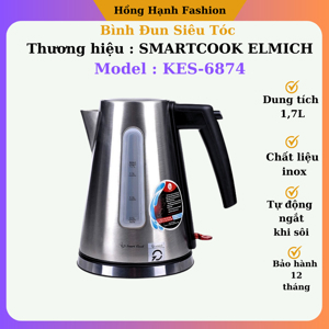 Ấm Đun Nước Siêu Tốc Elmich Smartcook KES-6874  - 1.7L