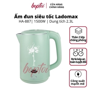 Ấm đun siêu tốc 2  lớp 2.5L Ladomax  HA-887