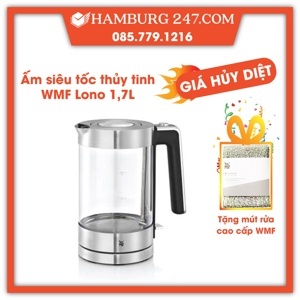 Ấm đun siêu tốc WMF Lono Glas Wasserkocher - 1.7L
