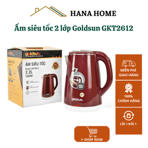 Ấm siêu tốc 2 lớp Goldsun GKT2612 2.2L