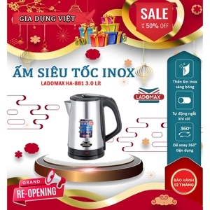 Ấm siêu tốc 3L Ladomax HA-881