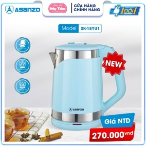 Bình - Ấm siêu tốc Asanzo SK-1815 - 1.7 lít, 1800W