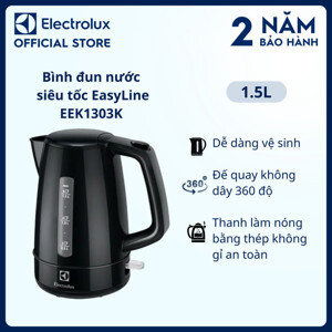 Bình - Ấm đun nước siêu tốc Electrolux EEK1303W - 1.5 lít, 2200W