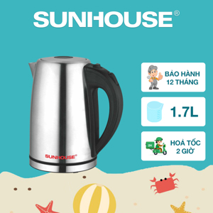 Bình - Ấm siêu tốc inox Sunhouse SHD1374  - 1.7 lít, 1850W