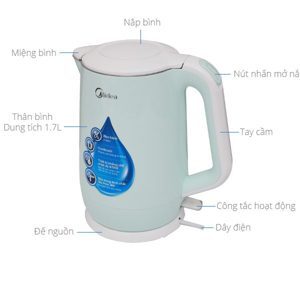Ấm siêu tốc Midea MK-17DC - 1.7 lít, 1800W