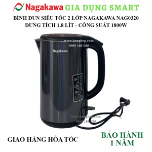 Ấm siêu tốc Nagakawa NAG0320 1.8 lít