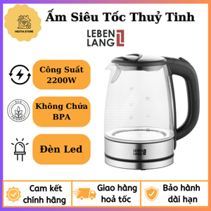 Ấm siêu tốc thuỷ tinh Lebenlang LBL2879 1.7L