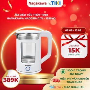 Ấm siêu tốc thủy tinh Nagakawa NAG0318