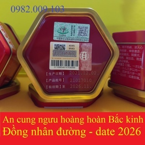 An Cung Ngưu Hoàng Hoàn Đồng Nhân Đường hộp thiếc đỏ chính hãng