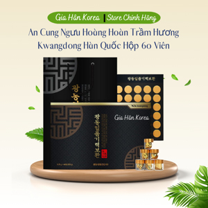 An cung ngưu hoàng hoàn Hàn Quốc tuần hoàn não hộp gỗ đen loại 60 viên
