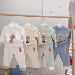 Áo sơ sinh cổ lọ 4Y màu xanh