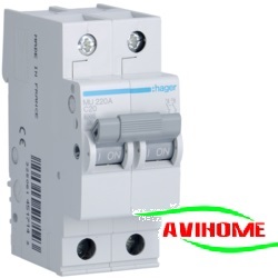 Aptomat 2 Cực 20A Hager MU220