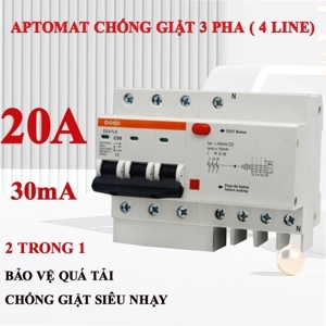 Aptomat chống giật 20A DOBO DZ47LE-88203P