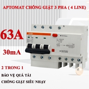 Aptomat chống giật 63A DOBO DZ47LE-88633P