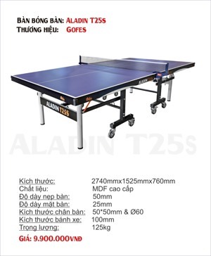 Bàn bóng bàn Gofes Aladin T25s
