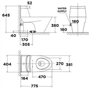 Bàn cầu 1 khối American Standard VF-2010PL