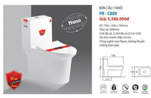 Bàn cầu 1 khối Proxia PR-C809