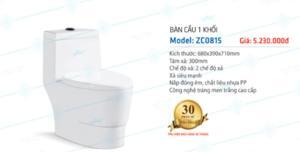 Bàn cầu 1 khối Zico ZC0815