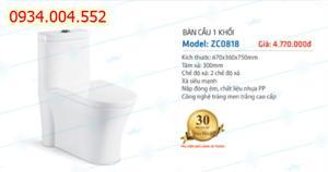 Bàn cầu 1 khối Zico ZC0818