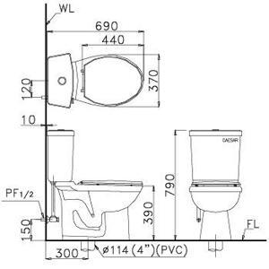 Bồn cầu Caesar CTS1325 (CTS-1325) - 2 khối