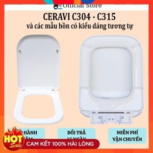 Bàn cầu 2 khối nắp rơi êm Ceravi C315