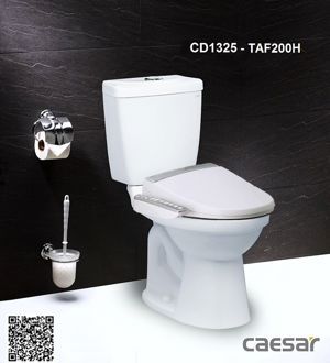 Bàn cầu nắp điện tử Caesar CD1325 + TAF200H