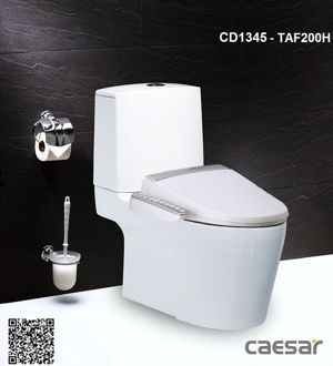 Bàn cầu nắp điện tử Caesar CD1345 + TAF200H