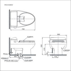 Bồn cầu ToTo MS436BE2 - 1 khối