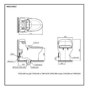 Bồn cầu ToTo MS914E2 - 1 khối