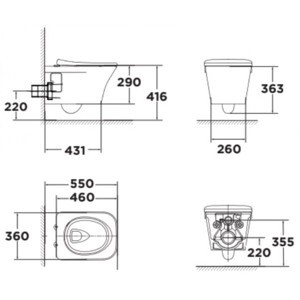 Bàn cầu treo tường American Standard WP-2131