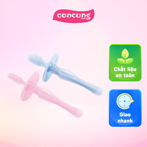Bàn chải răng em bé silicon Kuku KU1083, set 2 cái