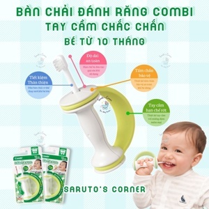 Bàn chải tập đánh răng có quai cầm Teteo Combi