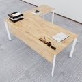 Bàn chữ L 180x160cm hệ Oval Concept lắp ráp HBOV019