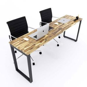 Bàn cụm 2 người gỗ tràm chân sắt hệ Rectang HBWD043 - 200x50cm