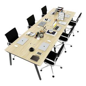 Bàn cụm 6 chỗ ngồi 360x120cm gỗ Plywood hệ PLY chân lắp ráp HBPL013
