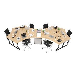 Bàn cụm 6 nhánh cây chân sắt lắp ráp hệ Mconcept HBMC029
