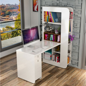 Bàn học gỗ liền tủ giá sách BGK16