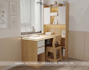 Bàn học góc đẹp có giá sách BH6803