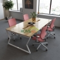 Bàn họp 120x240cm gỗ cao su chân gấp khúc lắp ráp HBMC013