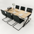 Bàn họp 120x240cm gỗ cao su hệ XConcept lắp ráp HBXC013