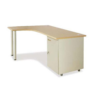 Bàn làm việc chân sắt trụ tròn lượn trái BLT14CT-HS2