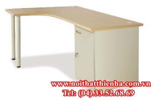 Bàn làm việc chân sắt trụ tròn lượn trái BLT14CT-HS2